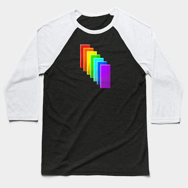 Rainbow Bars Baseball T-Shirt by The90sMall